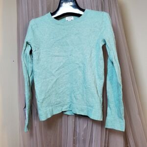 J. Crew Cotton Merino Wool Teddie Sweater Teal Size S Cabincore Modern Preppy